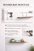 3'lü Uçan Duvar Rafı Set Gizli Raf- Beyaz 15 x 15