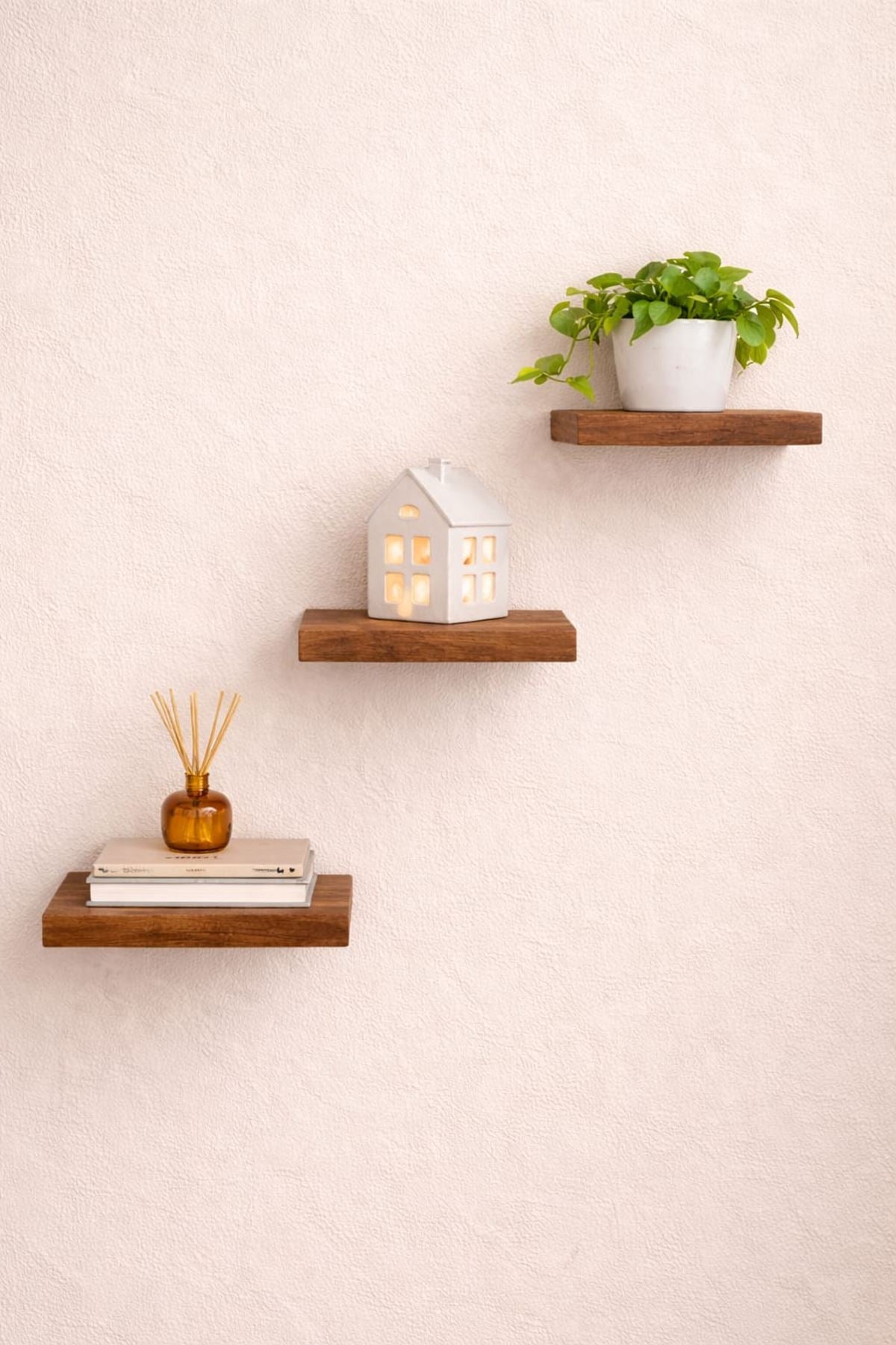 3'lü Uçan Duvar Rafı Set Gizli Raf- Barok 15 x 15