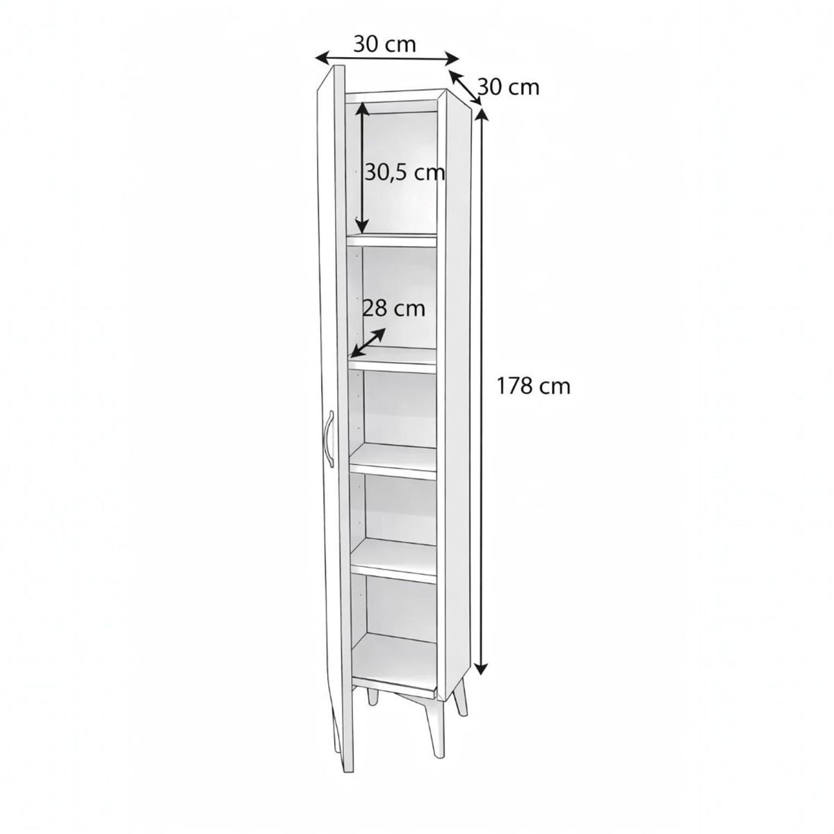 Mutfak - Banyo Çok Amaçlı Dolap 5 RAFLI180CM