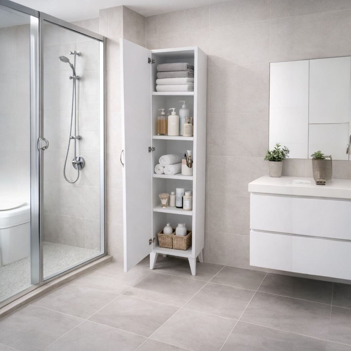 Mutfak - Banyo Çok Amaçlı Dolap 5 RAFLI180CM