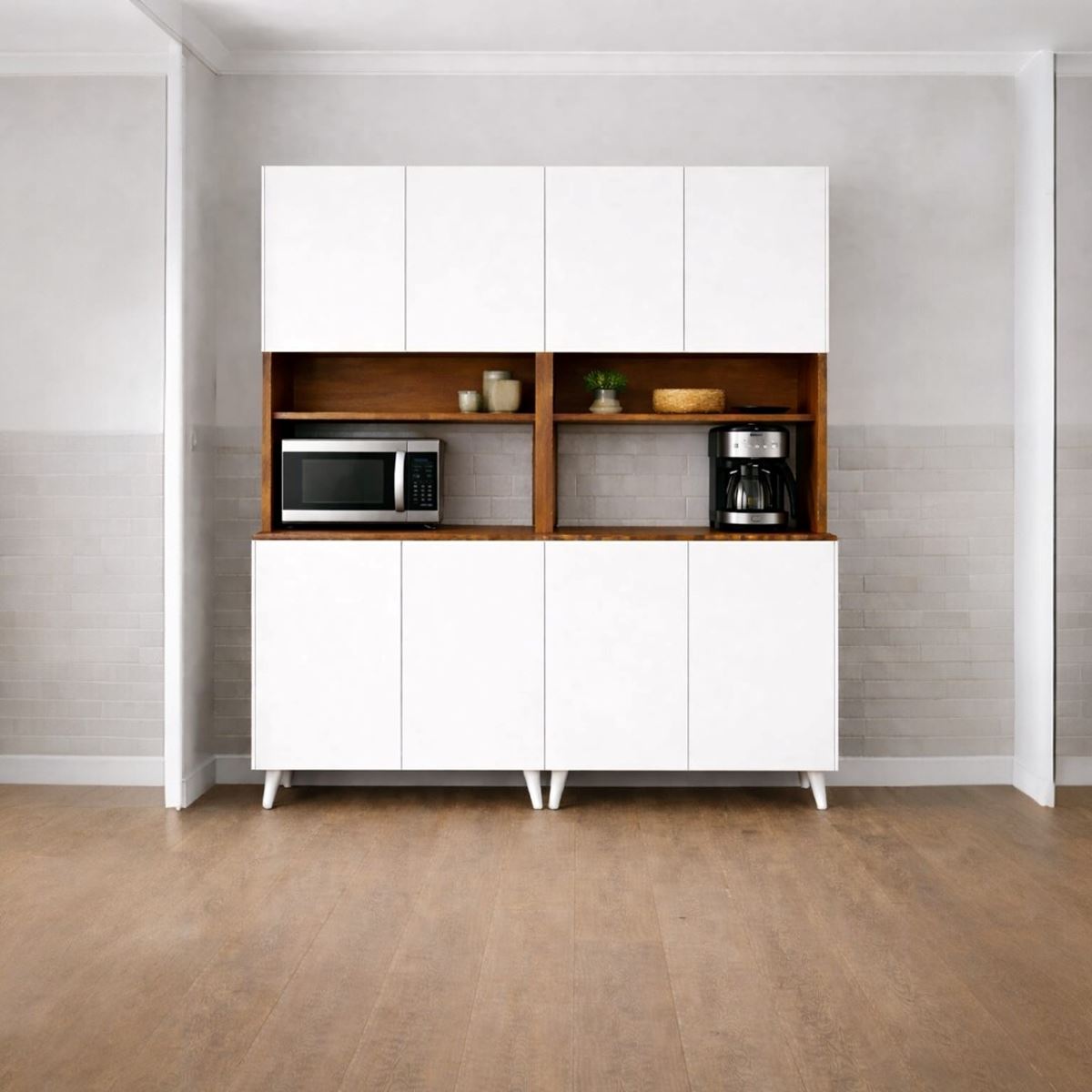 Yeni Nesil Çok Amaçlı Dolap 8 Kapaklı Kiler Mutfak Dolabı - Kahve Köşesi 1