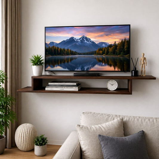 Dekoratif Raflı Duvar Tv Ünitesi Z Raf Barok