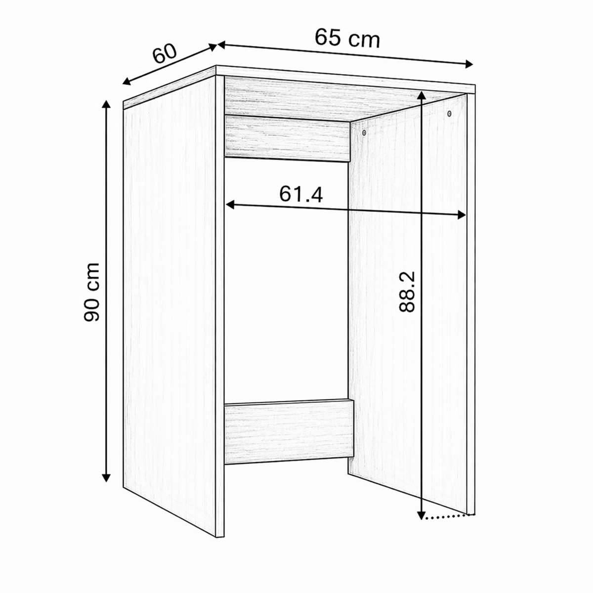 Çamaşır Makinesi Kapaksız Banyo Dolabı Mat Beyaz