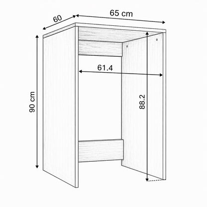 Çamaşır Makinesi Kapaksız Banyo Dolabı Mat Beyaz