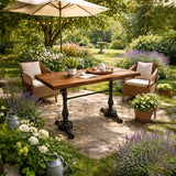Fir Cafe Table Black Lion Leg - Walnut