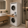 Çamaşır Ve Kurutma Makinesi Dolabı Kapaksız Çekmeceli Banyo Dolabı Atlantık Çam