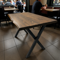 Köknar Cafe Masası Ceviz Rengi X Ayaklı