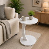 Table d'appoint à roulettes modèle Dolunay C - Blanc