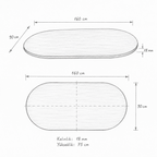 Oval Salon Yemek Masası Mantar Tek Ayak-160x90-Afrika Ceviz