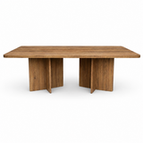 Rectangular Living Room Dining Table Square Leg 36 mm Thick Edge - African Walnut