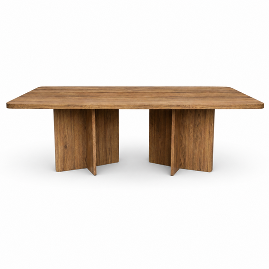 Dikdörtgen Salon Yemek Masası Kare Ayak 36mm Kalın Kenarlı 180x90-Afrika Ceviz