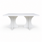 Rectangular Living Room Dining Table Arch Leg - 36 mm Thick Edge - White