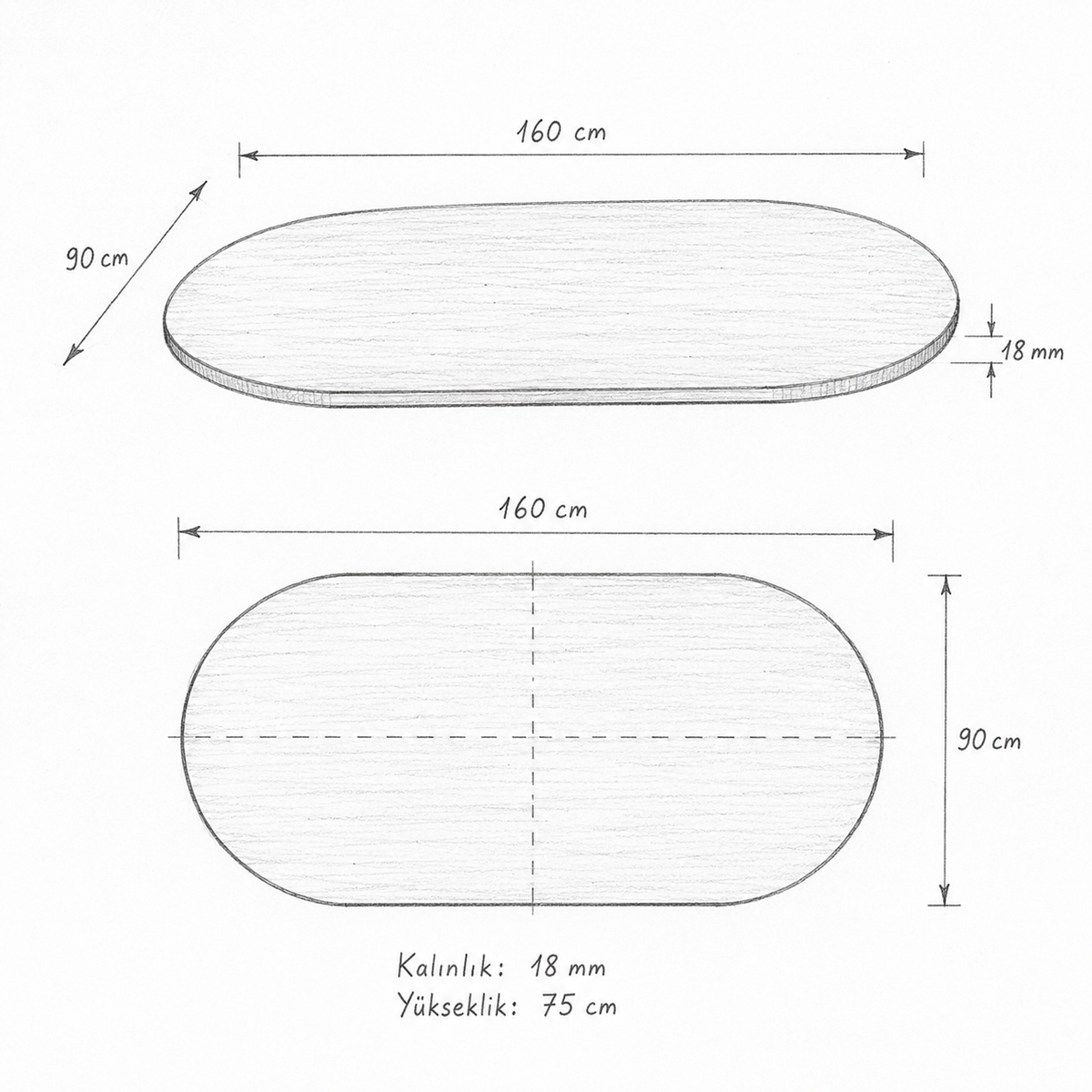 Oval Salon Yemek Masası Kare Tek Ayak-160x90-Afrika Ceviz