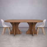 Oval Dining Table with Arch Legs, 36 mm Thick Edge - African Walnut