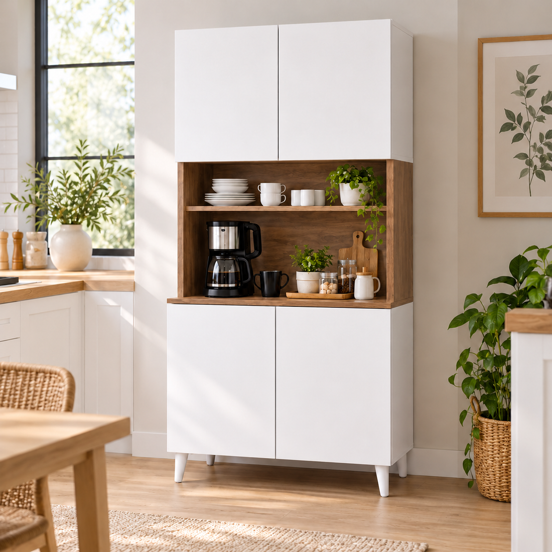 New Generation Multi-Purpose Kitchen Cabinet Coffee Corner 4-Door - Baroque