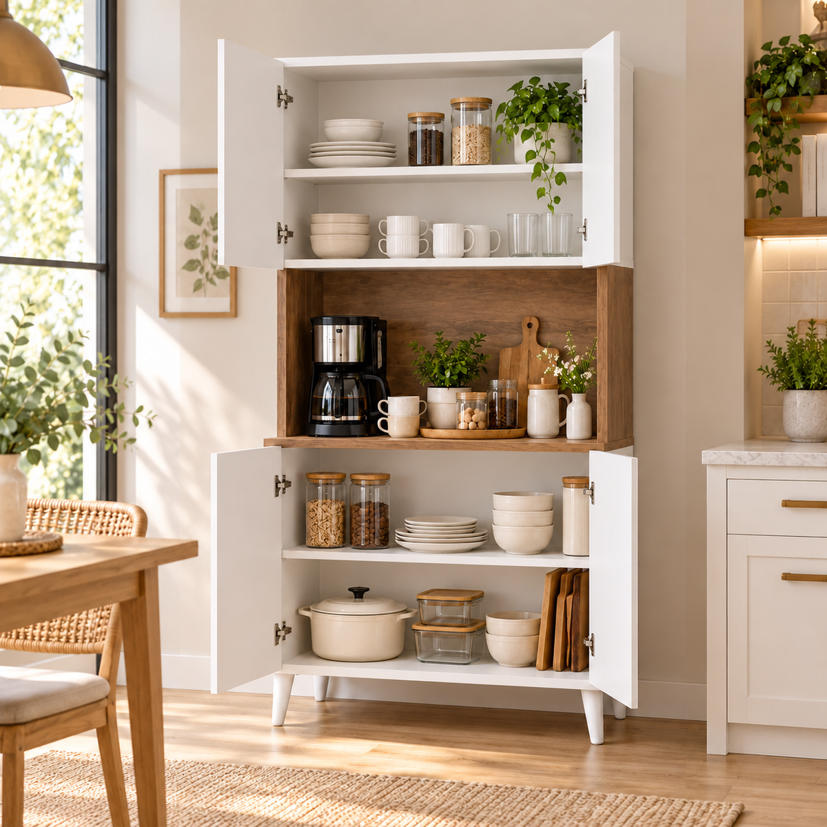 Meuble de cuisine polyvalent nouvelle génération coin café 4 portes - Baroque