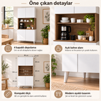 New Generation Multi-Purpose Kitchen Cabinet Coffee Corner 4-Door - Baroque