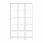 3-Piece 6-Shelf Decorative Bookcase Bookshelf Office Bookshelf Cabinet Book Rack - White