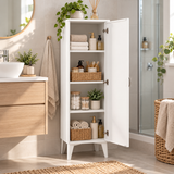 Çok Amaçlı 4 Raflı Banyo Mutfak Dolabı 122 cm - Beyaz
