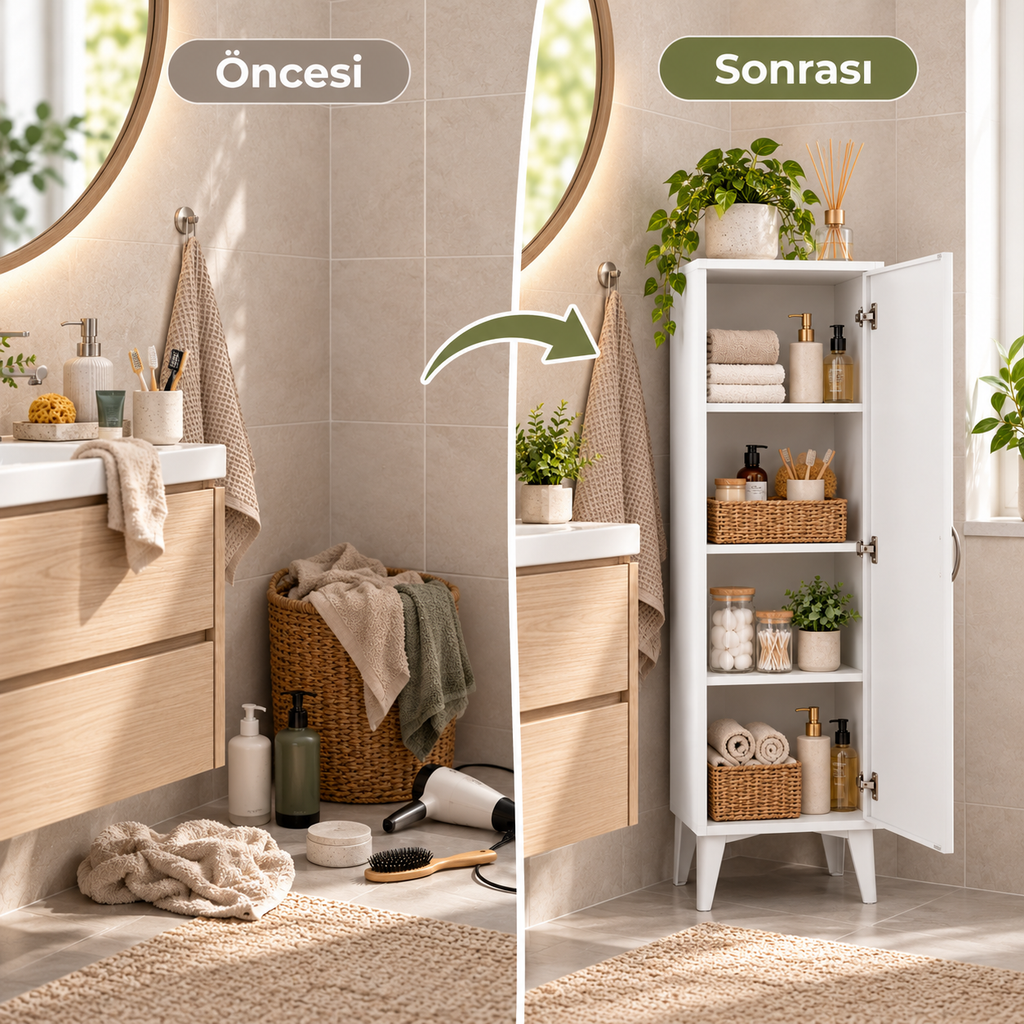 Multi-Purpose 4-Shelf Bathroom Kitchen Cabinet 122 cm - White