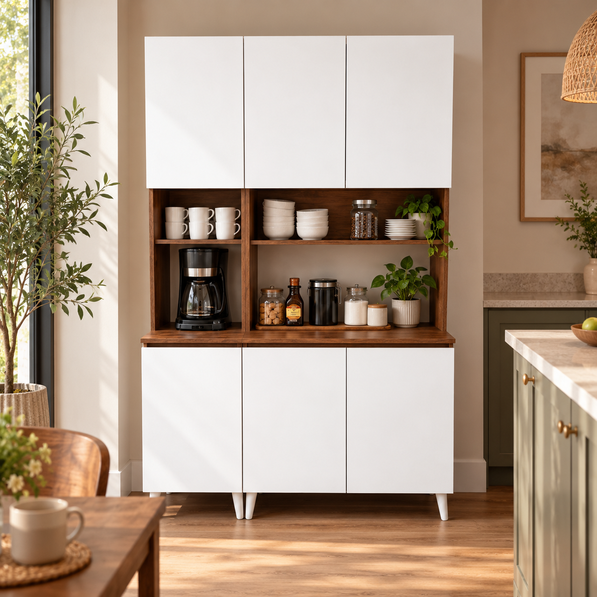 Meuble de cuisine polyvalent nouvelle génération coin café 6 portes - Baroque