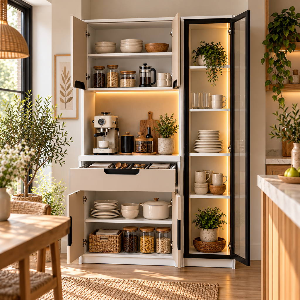 Mona Ledli Kahve Köşesi Dolabı - %100 MDF