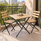 Ensemble table et chaises de balcon pliables en bambou