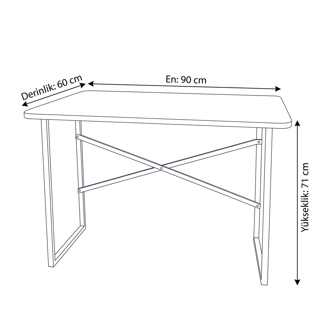 Practical Desk Computer Desk Oval - White