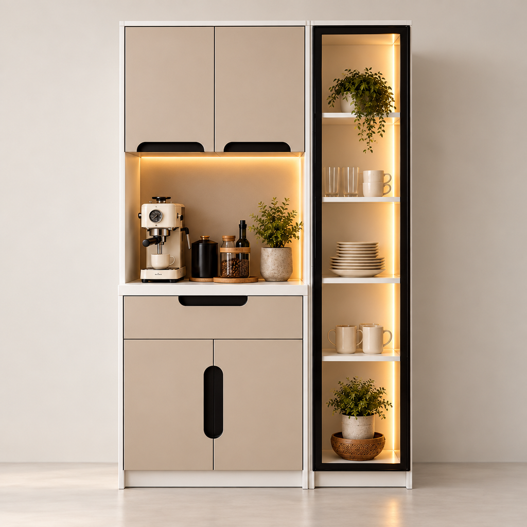 Mona Ledli Kahve Köşesi Dolabı - %100 MDF