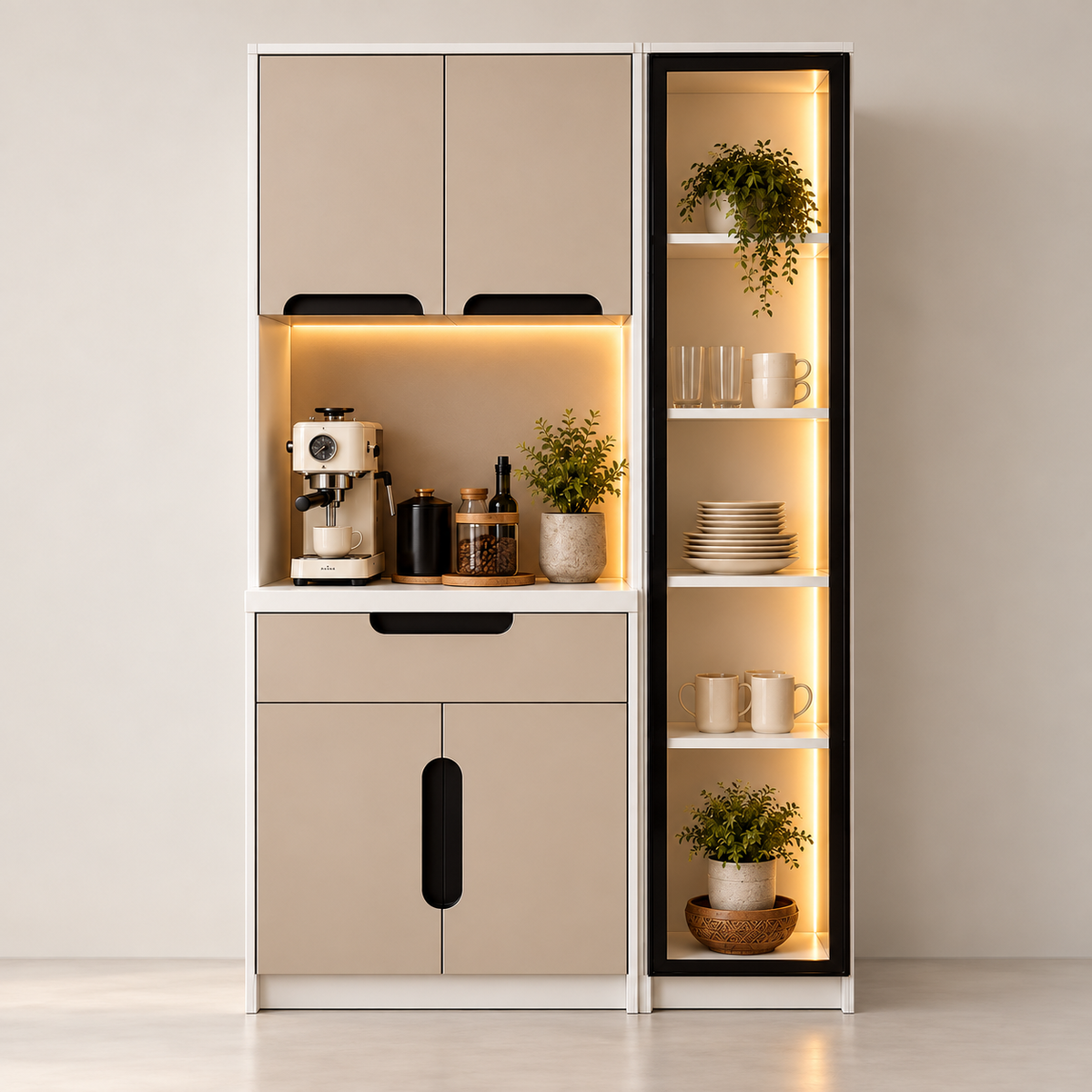 Mona Ledli Kahve Köşesi Dolabı - %100 MDF