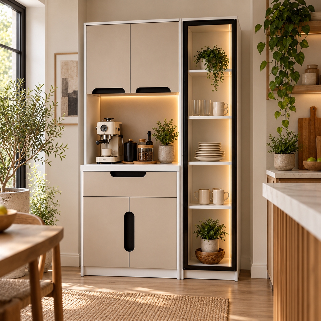 Mona Ledli Kahve Köşesi Dolabı - %100 MDF