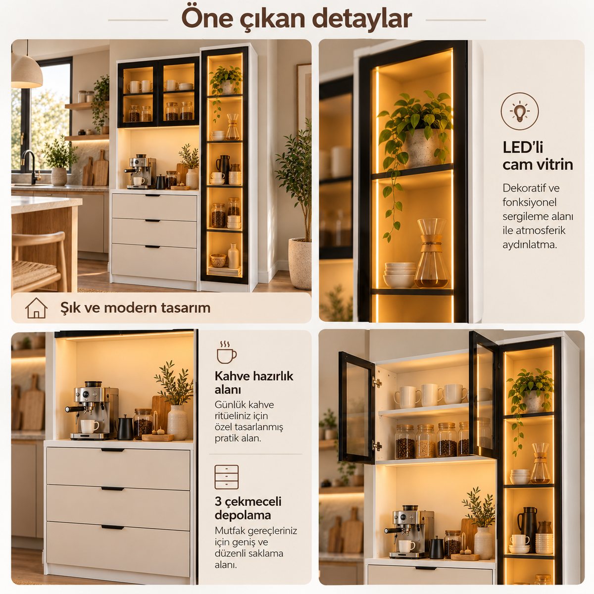 Pera Ledli Kahve Köşesi %100 MDF
