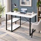 Bureau avec étagères Bureau d'ordinateur 120 cm - Blanc