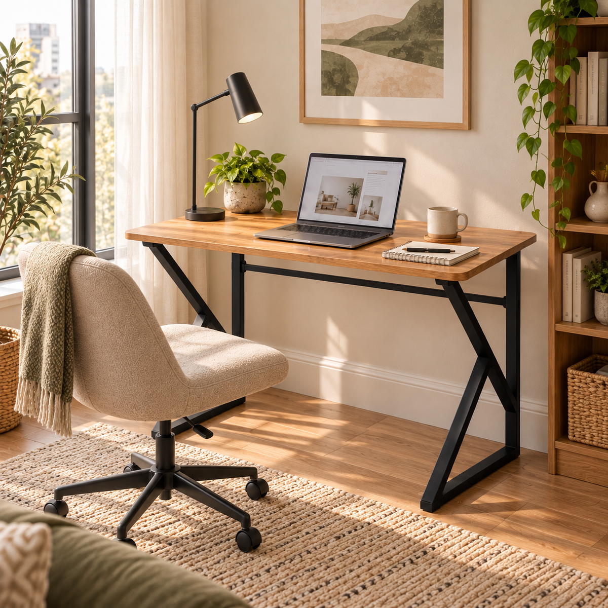 Computer Desk with Shelves - Atlantic Pine