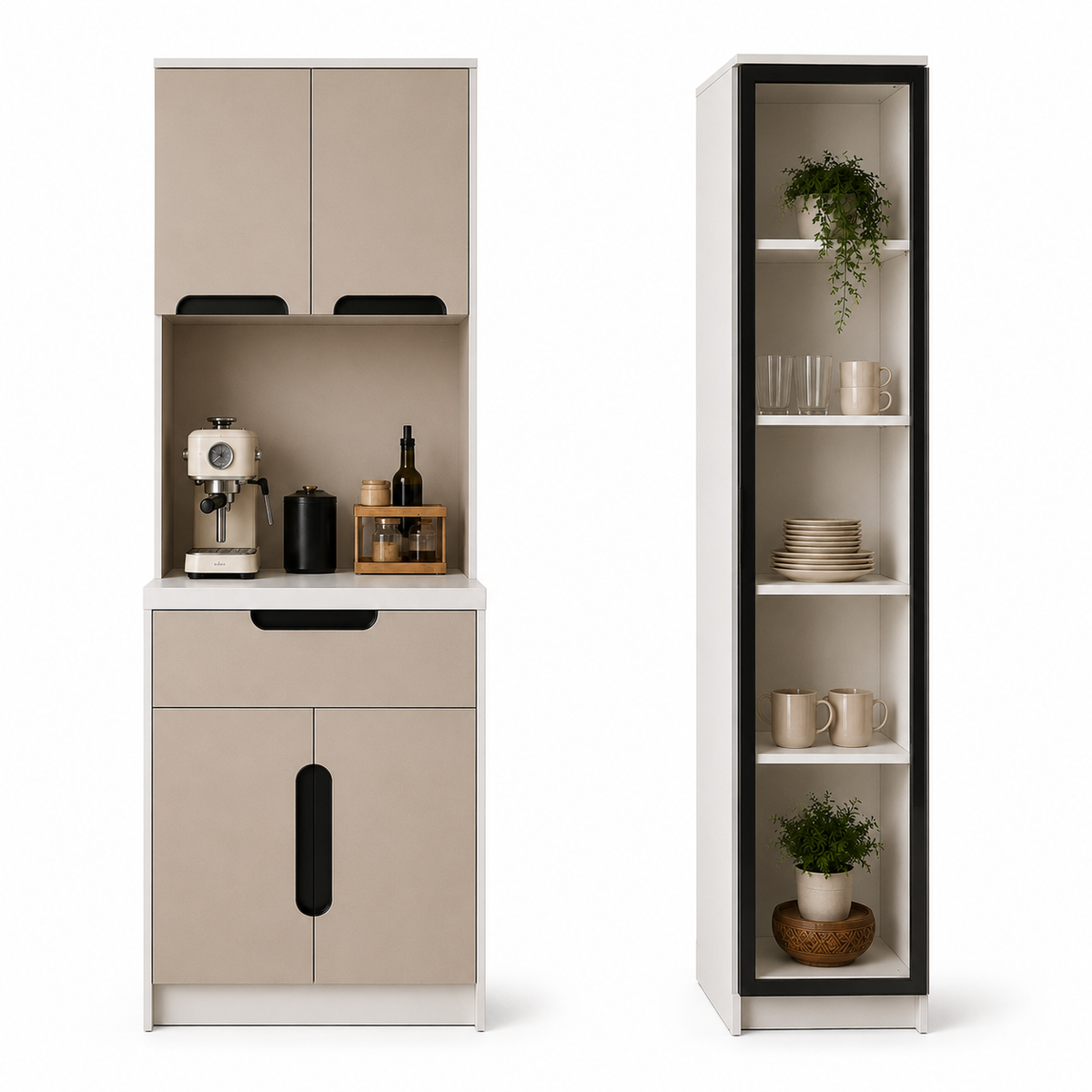 Mona Ledli Kahve Köşesi Dolabı - %100 MDF