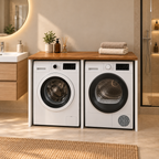 Çamaşır ve Kurutma Makinesi Kapaksız MDF Banyo Dolabı 2'li - Atlantik Çam