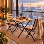 Ensemble table et chaises de balcon pliables en bambou