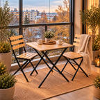 Ensemble table et chaises de balcon pliables en bambou