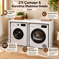 Washing Machine and Dryer Cabinet without Doors MDF Bathroom Cabinet Set of 2 - White