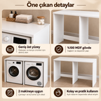Washing Machine and Dryer Cabinet without Doors MDF Bathroom Cabinet Set of 2 - White