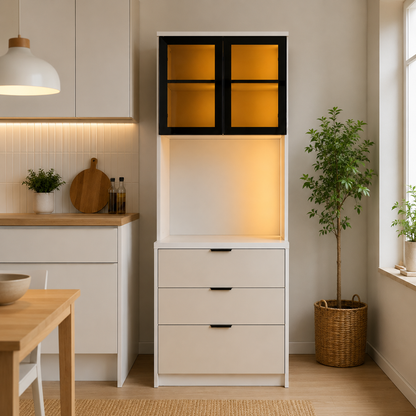 Camlı Ledli Kahve Köşesi %100 MDF