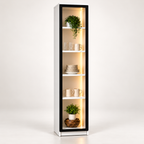 Vitrine avec porte en verre et éclairage LED 210x40