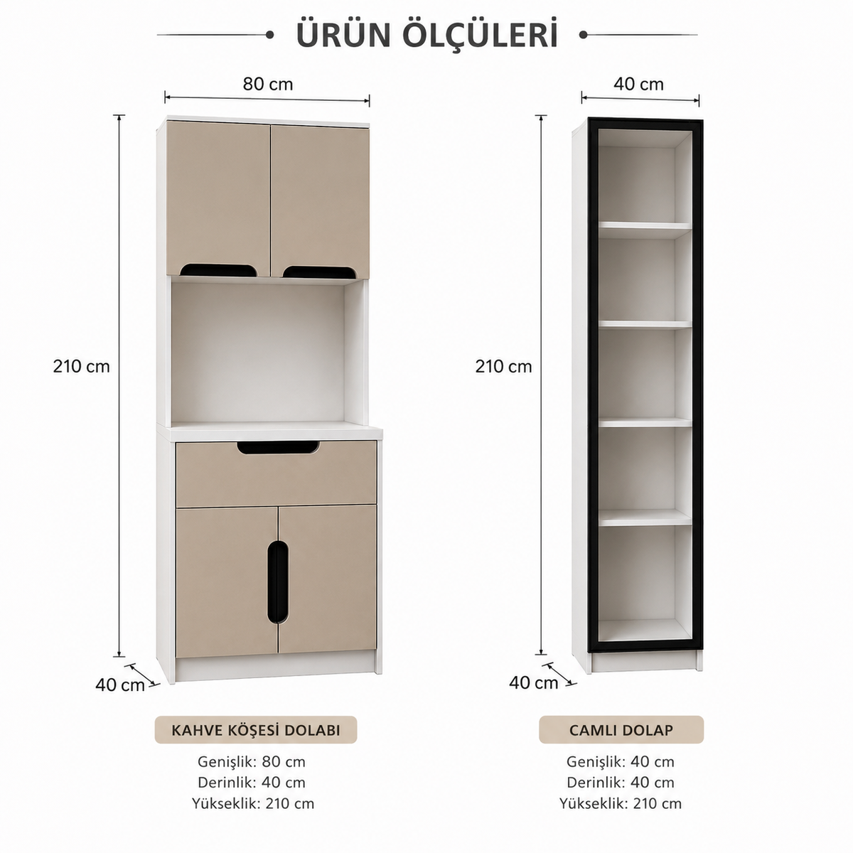Mona Ledli Kahve Köşesi Dolabı - %100 MDF