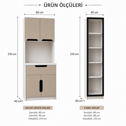 Mona Ledli Kahve Köşesi Dolabı - %100 MDF