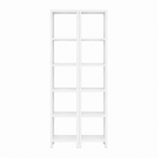 Bibliothèque décorative 2 pièces à 6 étagères, bibliothèque, bibliothèque de bureau, armoire, étagère à livres - Blanc