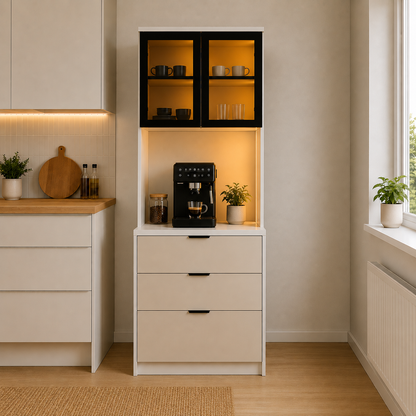 Camlı Ledli Kahve Köşesi %100 MDF