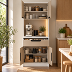 Meuble de coin café avec LED - 100 % MDF - 80 CM