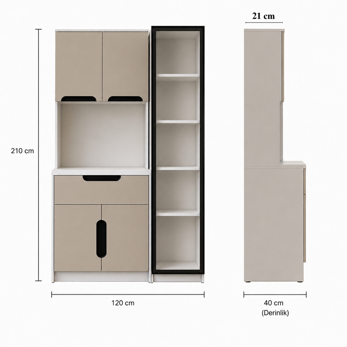 Mona Ledli Kahve Köşesi Dolabı - %100 MDF