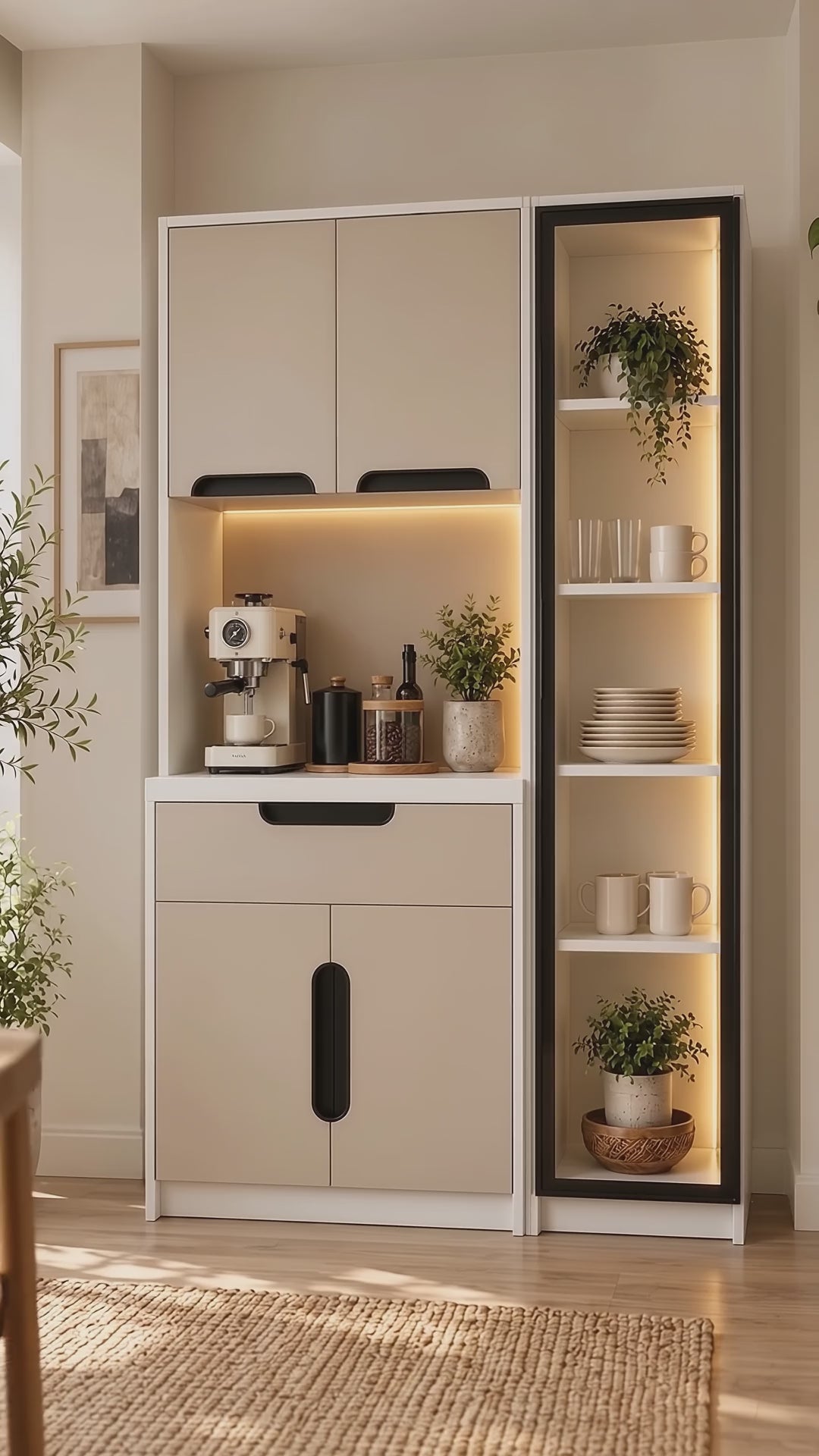 Mona Ledli Kahve Köşesi Dolabı - %100 MDF