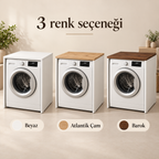 Meuble de salle de bain en MDF pour lave-linge et sèche-linge sans porte - Pin atlantique